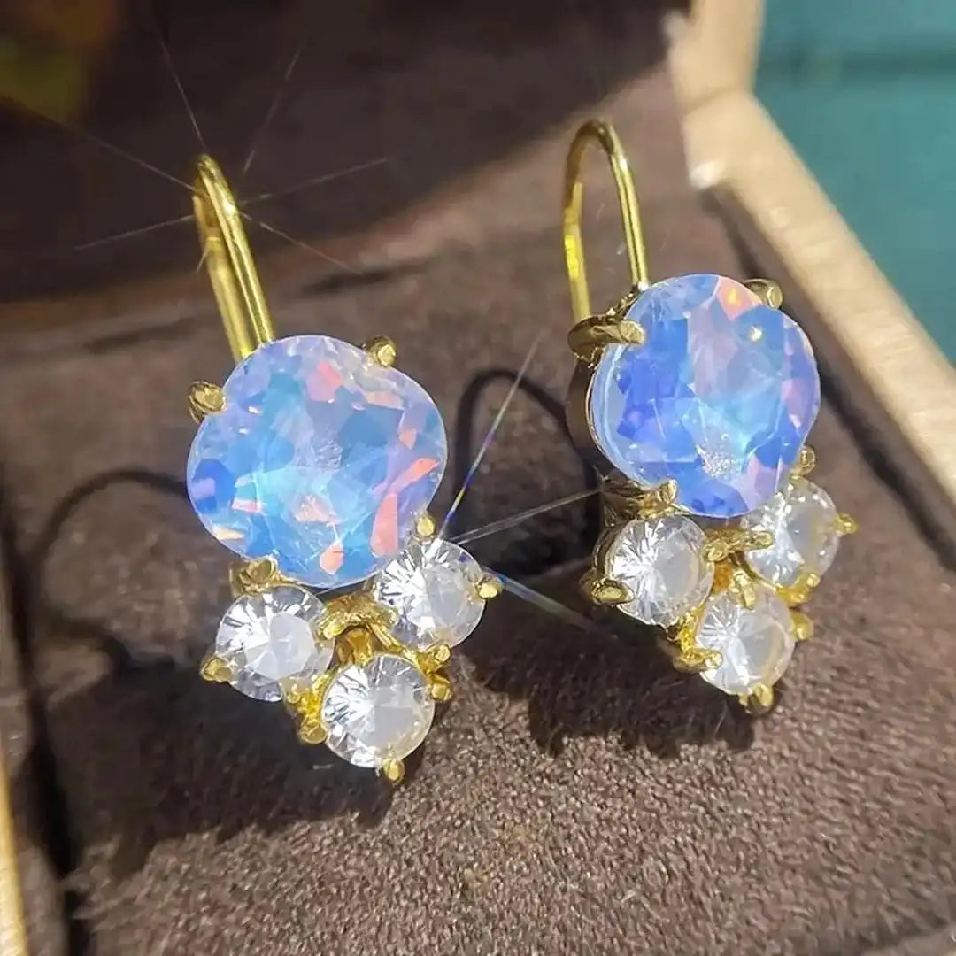 Gold Drop Earrings Sadhbh with Orange Crystal
