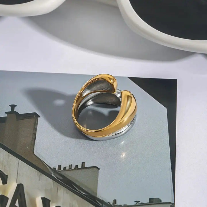 Gold &amp; Silver Open Ring Nuala