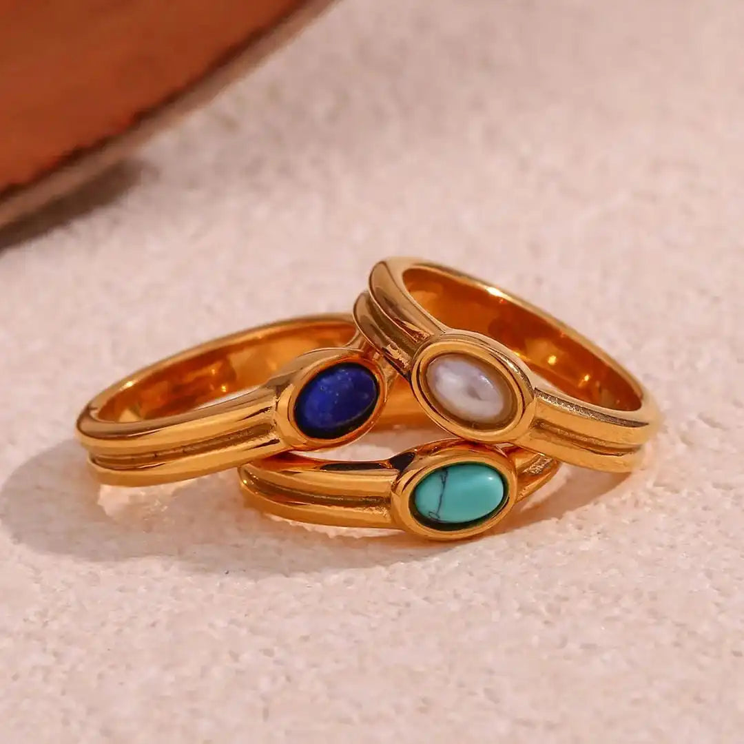 Gold Ring Eabha with Turquoise