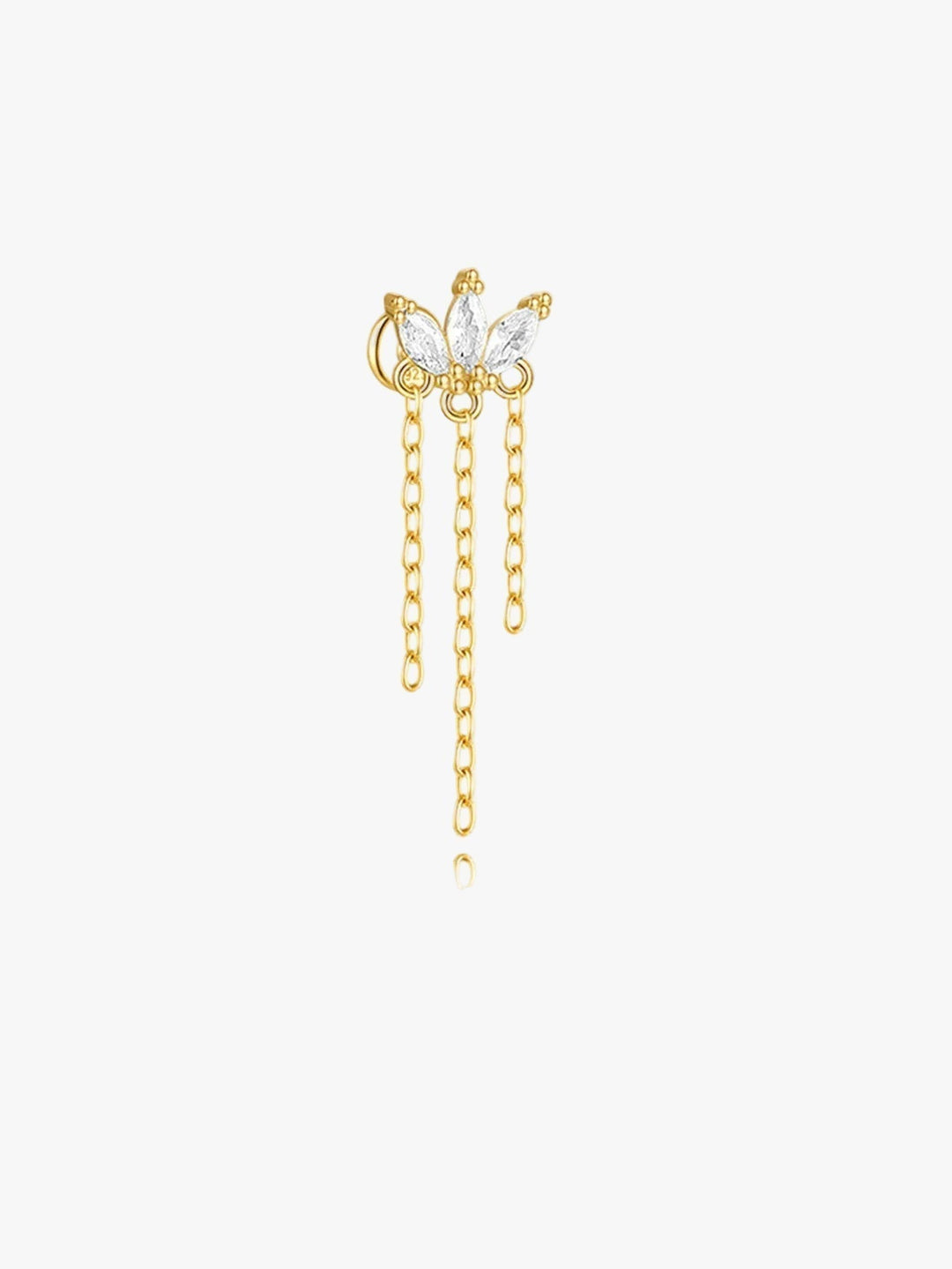Gold Stud Earrings Ciara with Crystal Butterfly