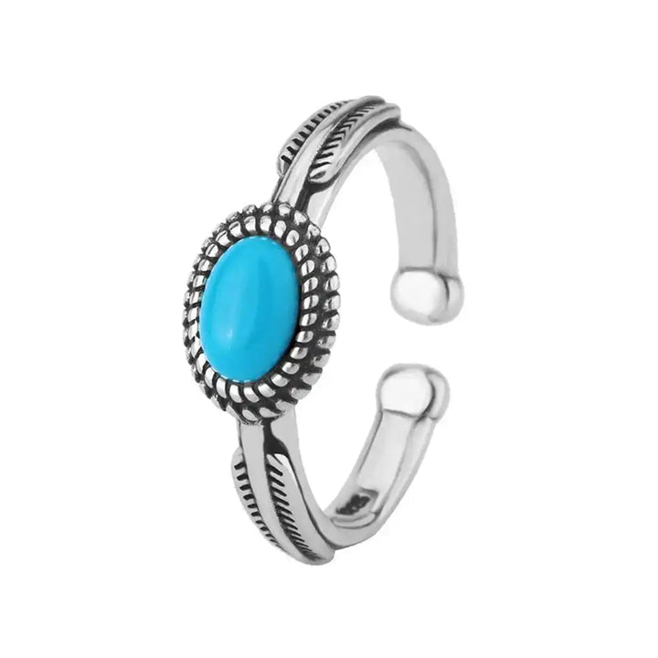 Silver Adjustable Ring Clíodhna with Turquoise