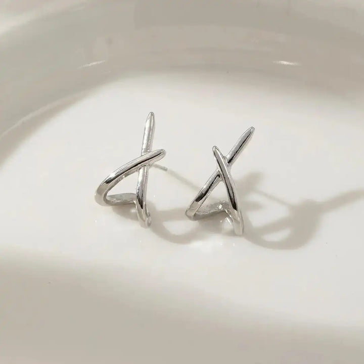 Gold Earrings Fiadh with Cross Motif
