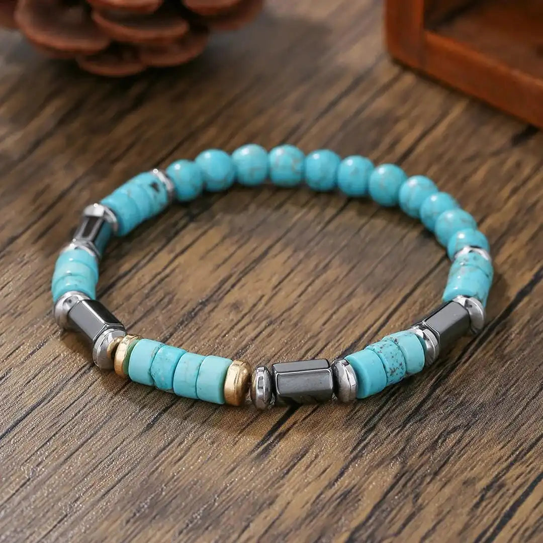 Silver Turquoise Beaded Bracelet Eabha