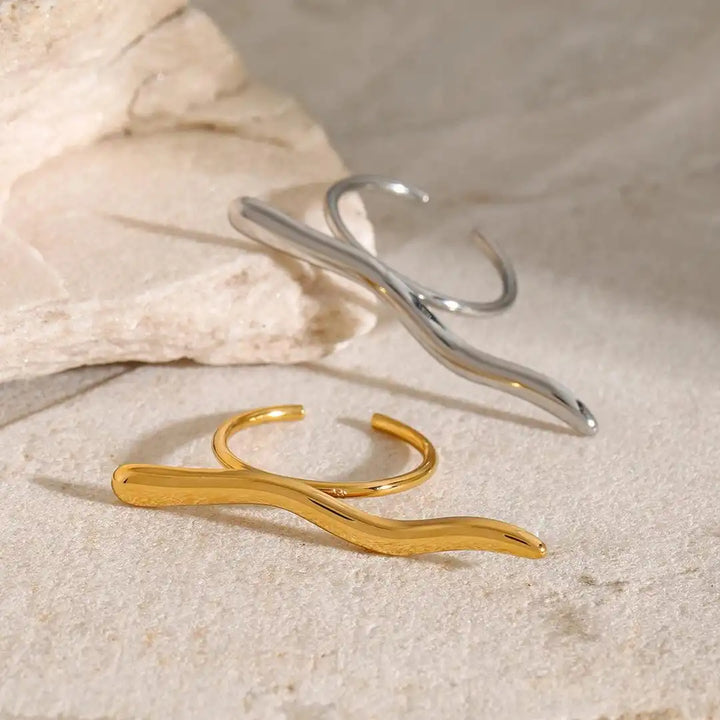 Gold &amp; Silver Ring Cara with Branch Motif