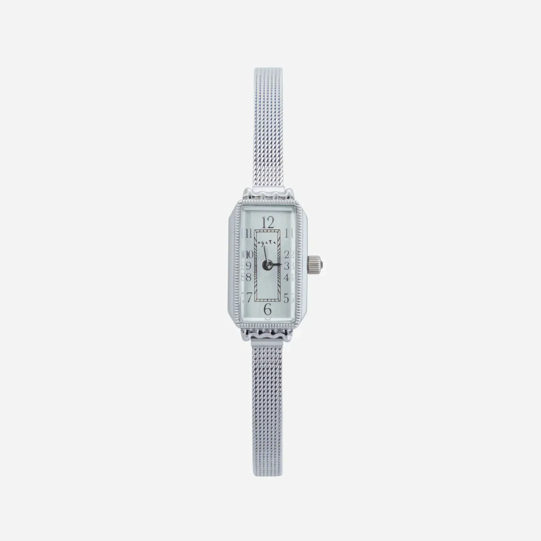 Gold Watch Eithne with Rectangular Case and Mesh Strap