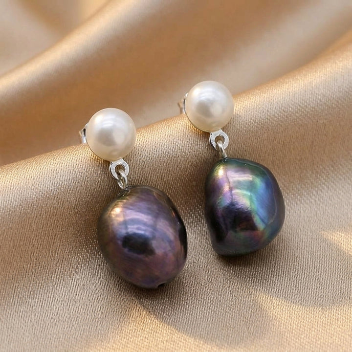 Silver Drop Earrings Laoise with Baroque Pearls