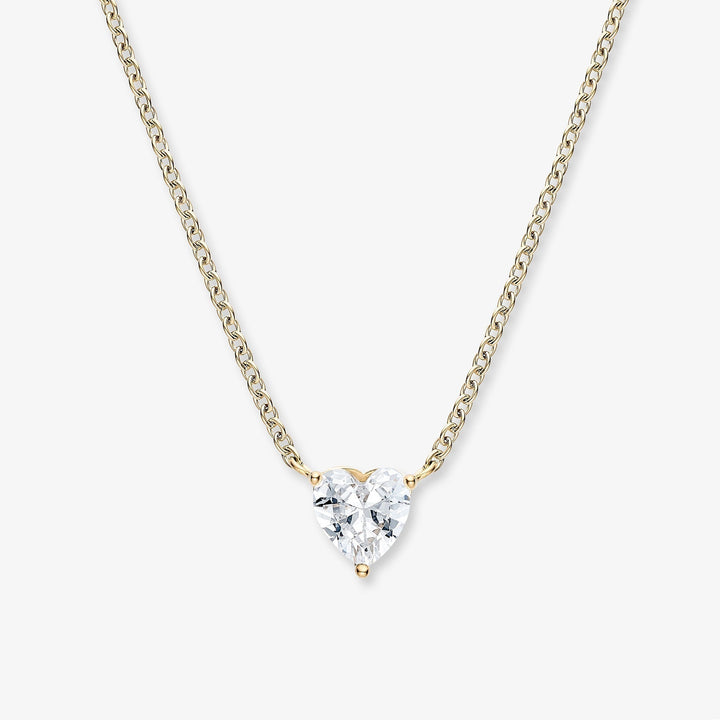 Gold Necklace Cara with Heart Crystal