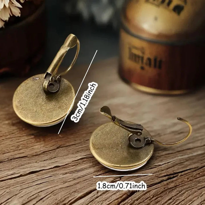 Antique Gold Drop Earrings Ailbhe with Fox Motif