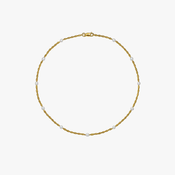 Gold Beaded Necklace Fiadh with Pearls