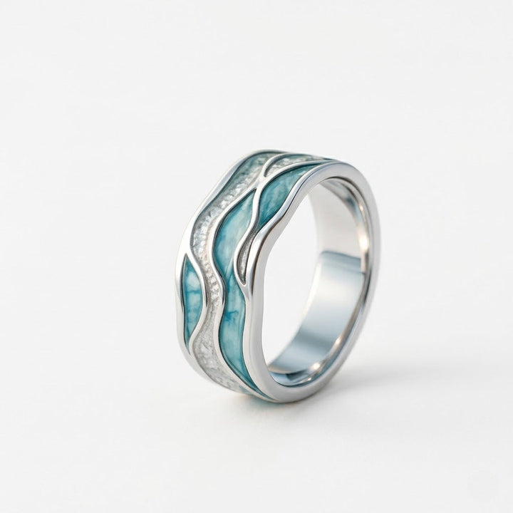 Silver Ring Sorcha with Turquoise Waves