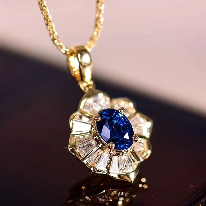 Gold Necklace Neasa with Sapphire