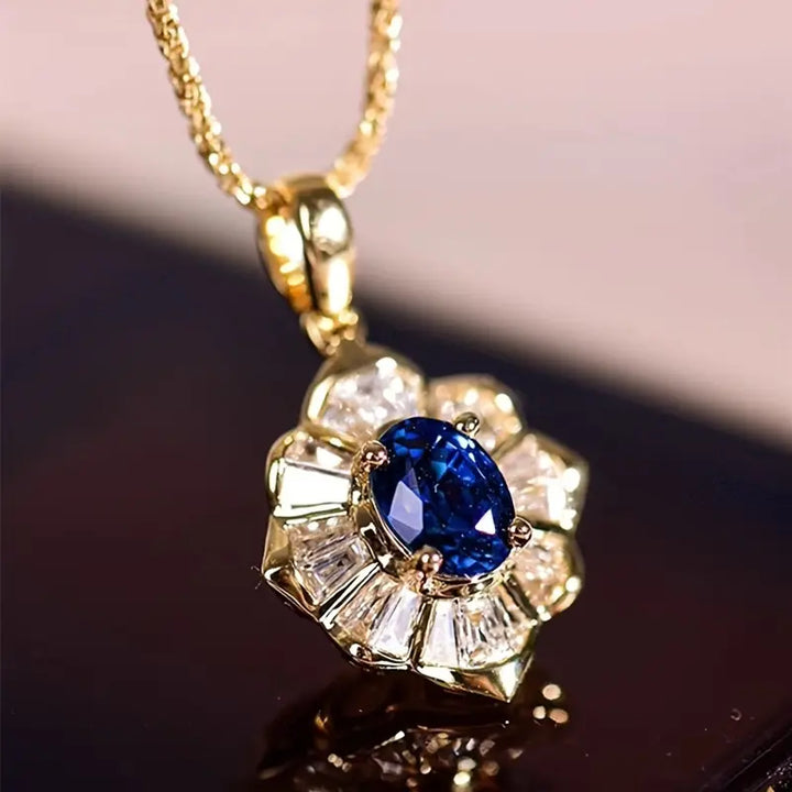 Gold Necklace Neasa with Sapphire