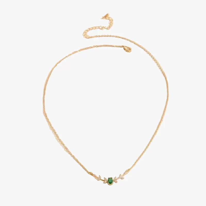 Gold Necklace Ciara with Emerald