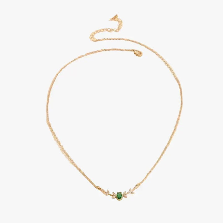 Gold Necklace Ciara with Emerald