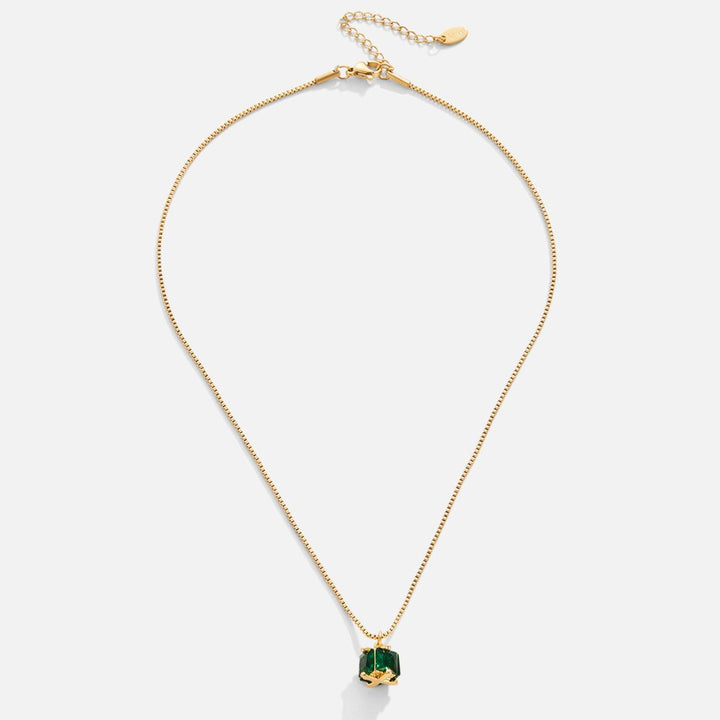 Gold Necklace Órlaith with Emerald