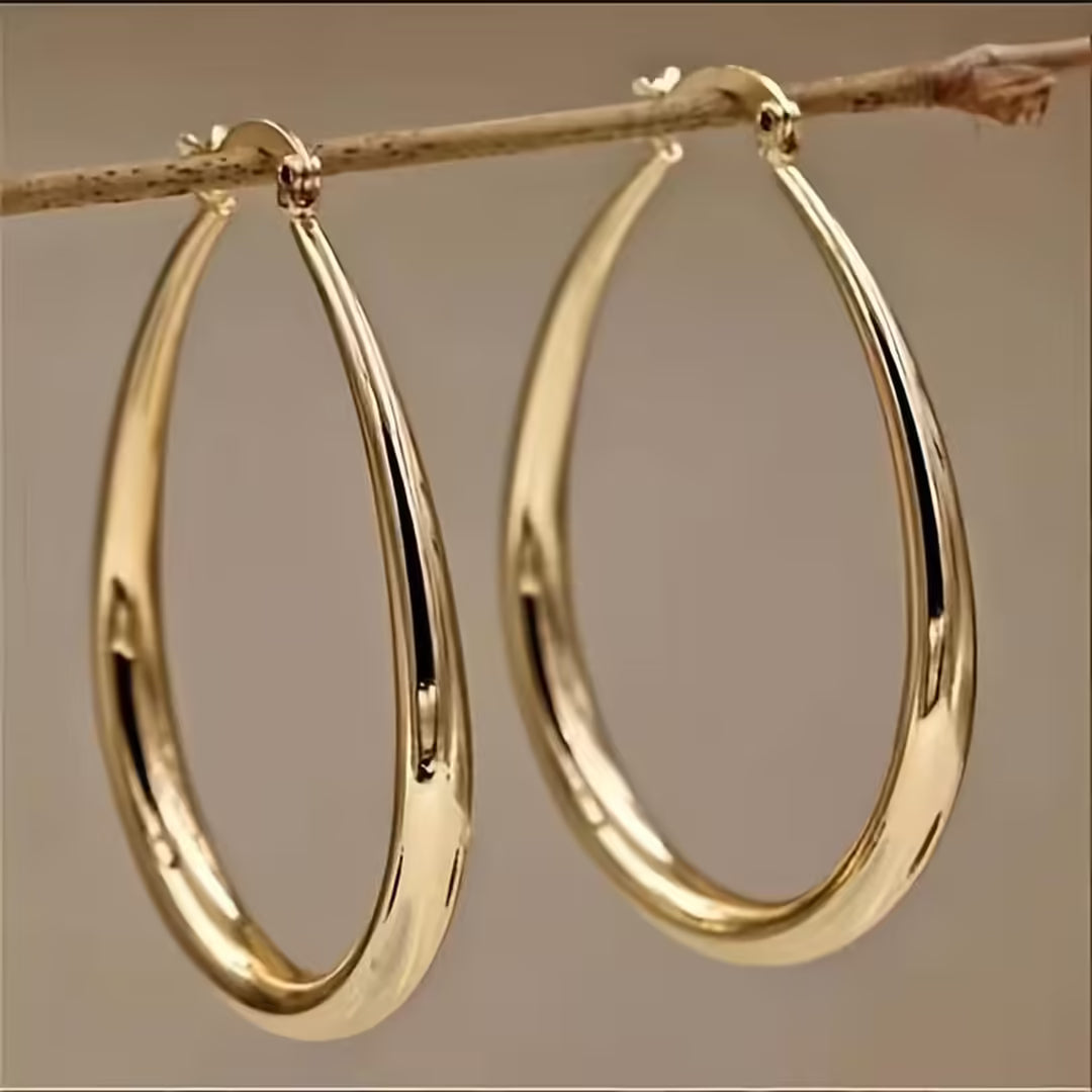 Gold Oval Hoop Earrings Saoirse