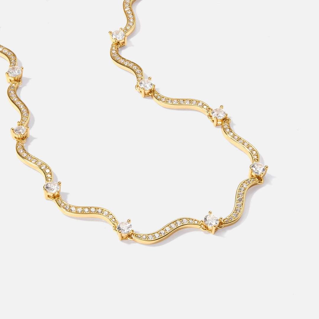 Gold Chain Necklace Fiadh with Zirconia