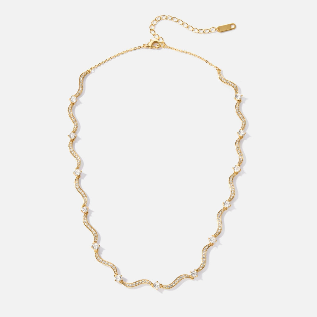 Gold Chain Necklace Fiadh with Zirconia