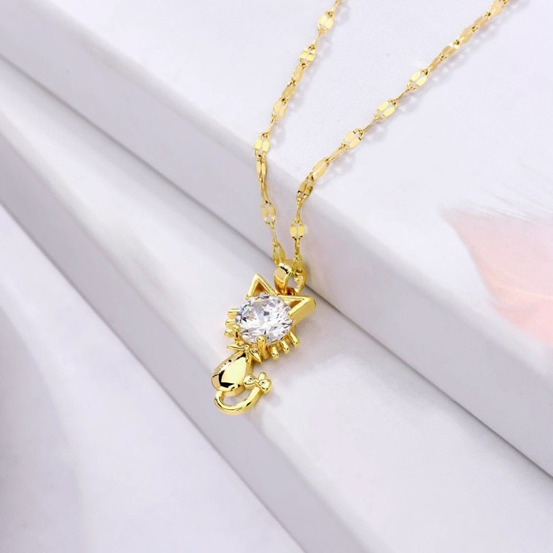 Gold Cat Necklace Aoife