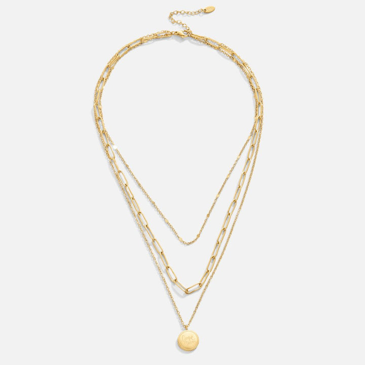 Gold Layered Necklace Saoirse with Coin Pendant