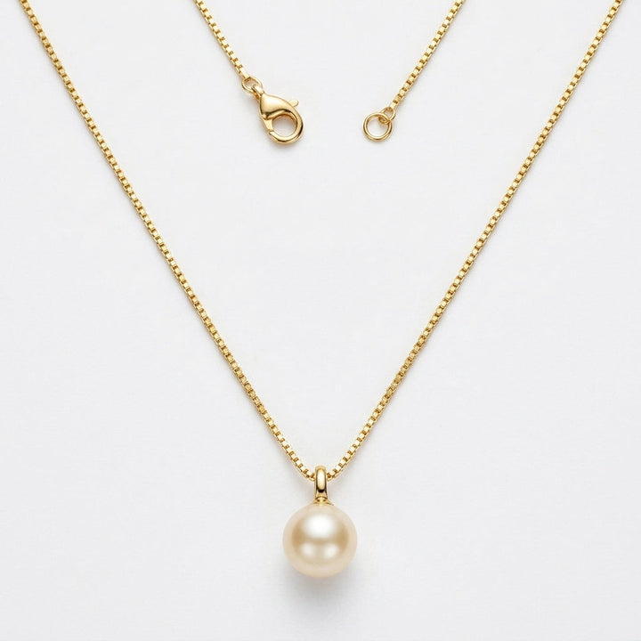 Gold Necklace Caoimhe with Single Pearl