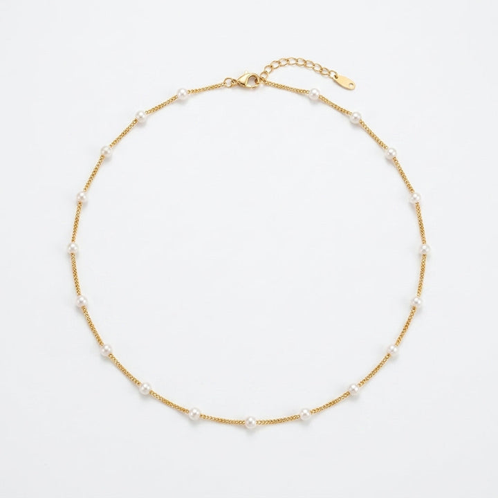 Gold Chain Necklace Adare with Pearls