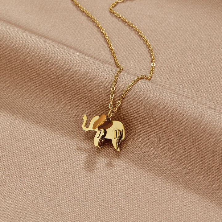 Gold Necklace Ciara with Elephant Motif