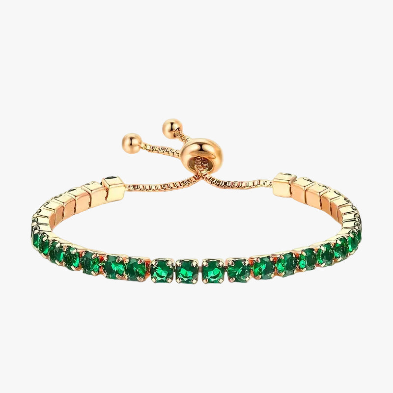 Rose Gold Tennis Bracelet Éabha with Emerald