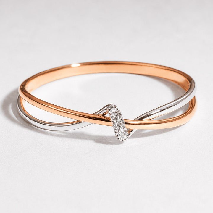 Rose Gold &amp; Silver Ring Nuala with Zirconia