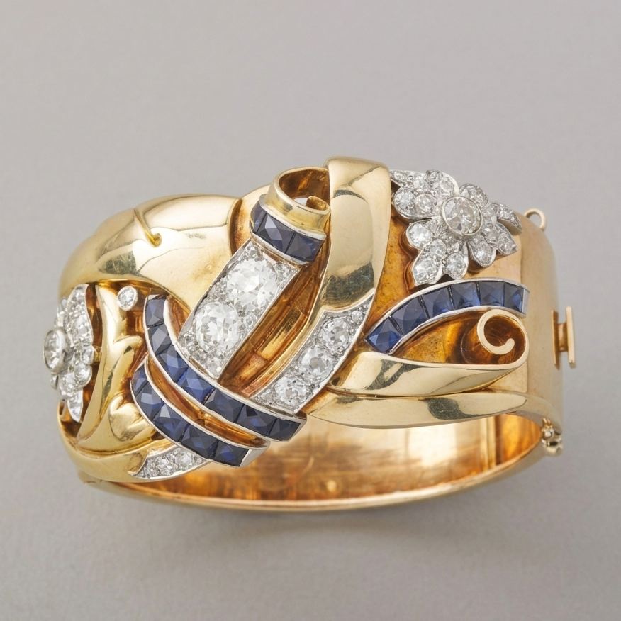 Gold Ring Aoibhinn with Sapphire &amp; Zirconia