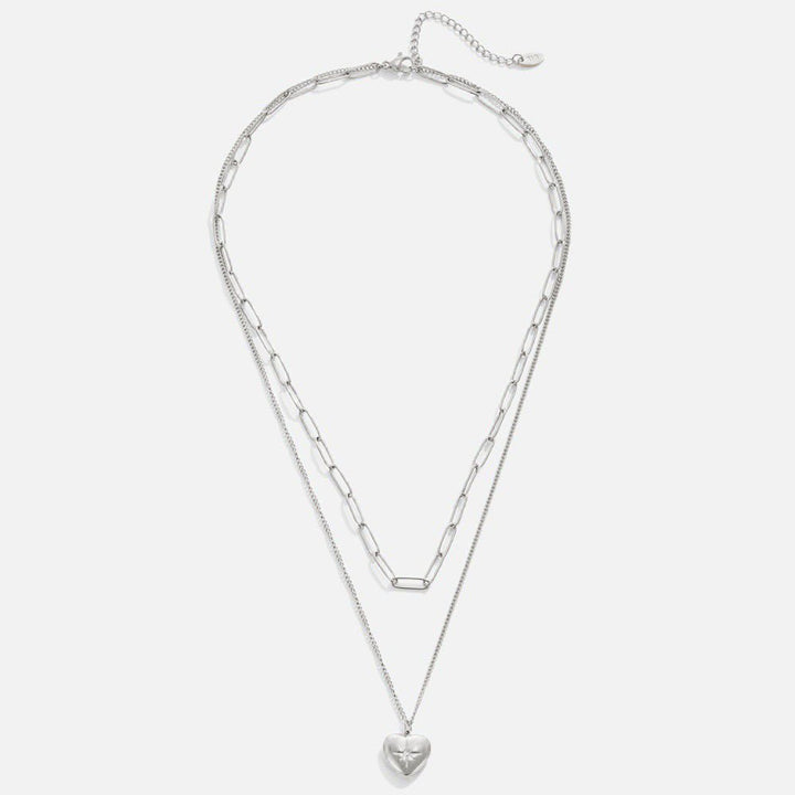 Silver Locket Necklace Sinéad with Star Motif