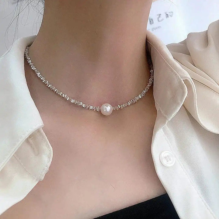 Silver Pearl Necklace Westport