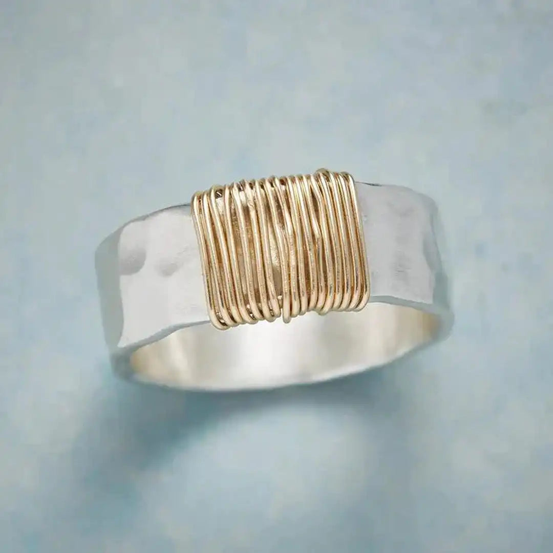 Silver &amp; Gold Wrap Ring Clíona