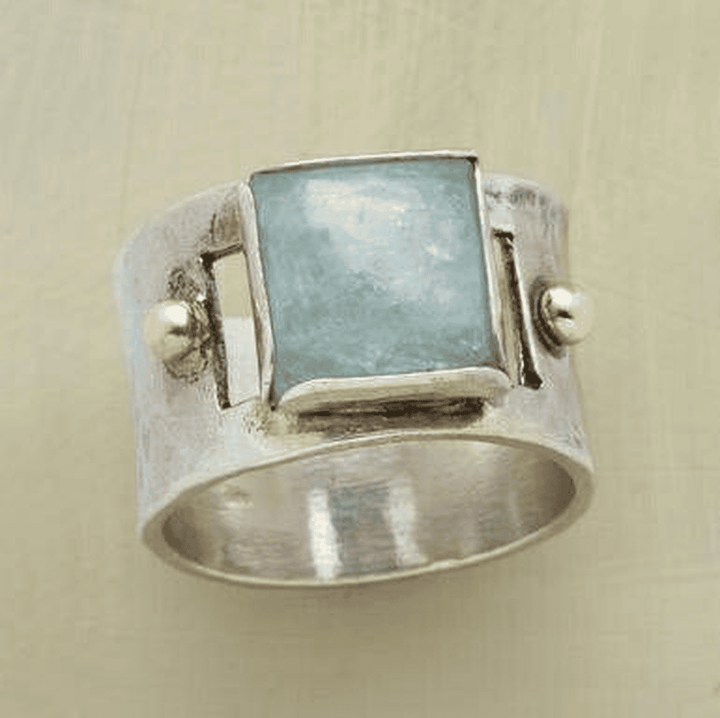 Silver Band Ring Maeve with Turquoise