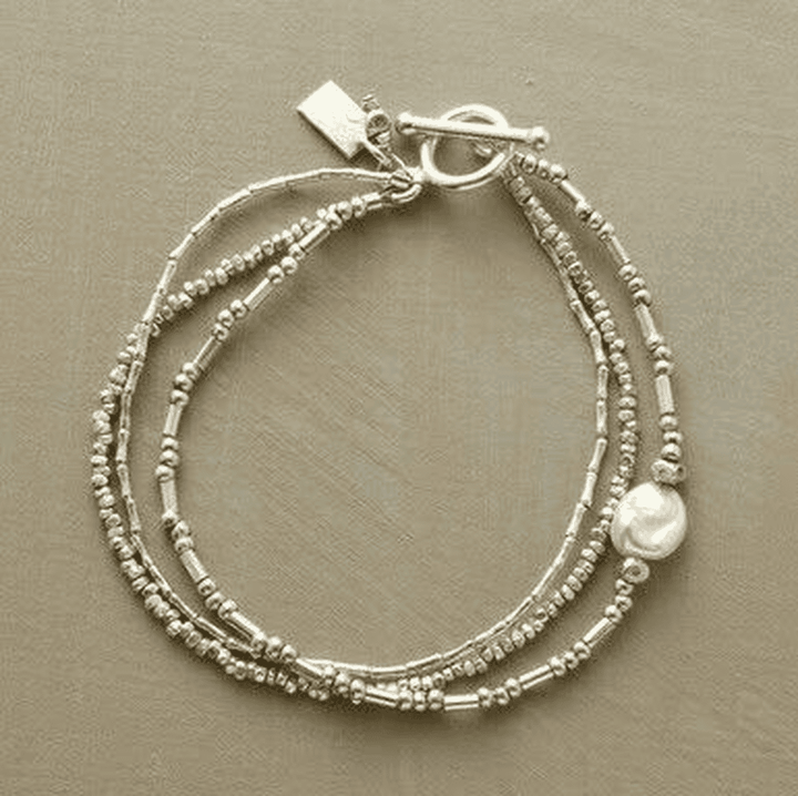 Silver Beaded Bracelet Sadhbh with Pearl
