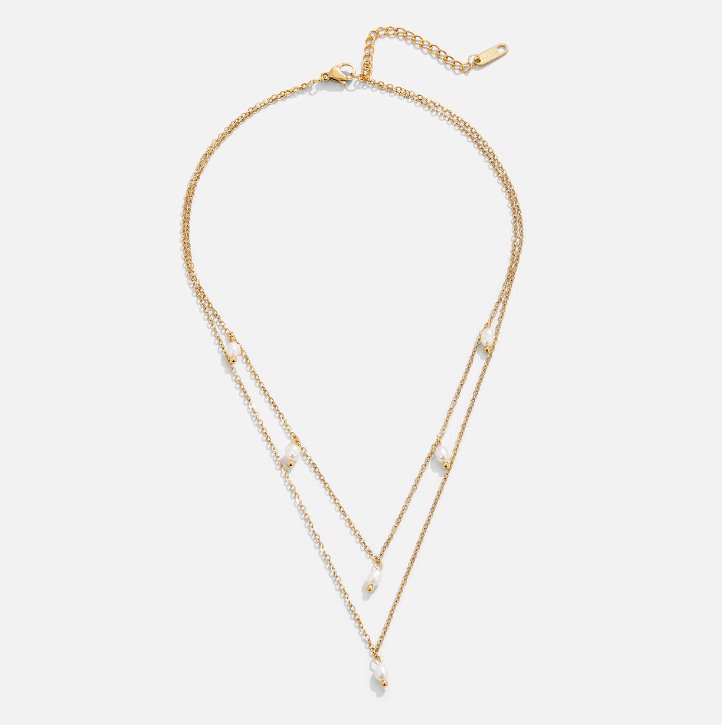 Gold Layered Necklace Méabh with Pearl Drops