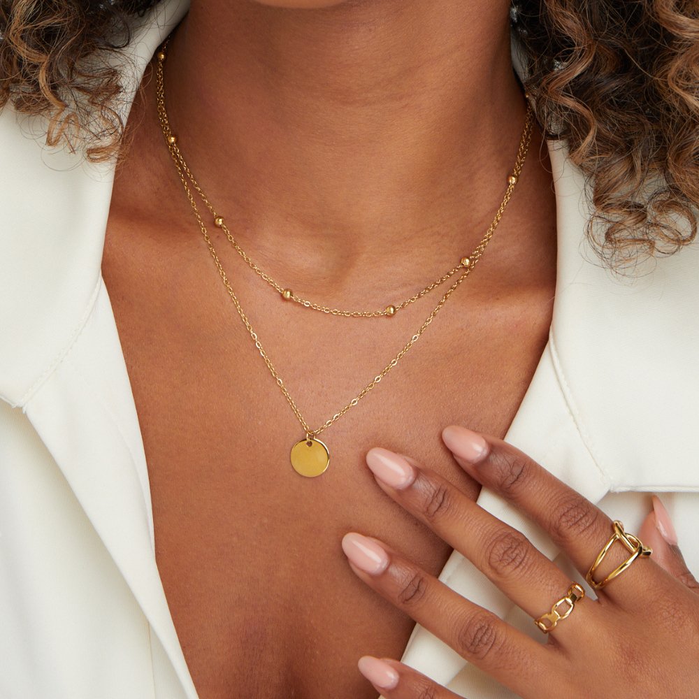 Gold Chain Necklace Eabha with Coin Pendant