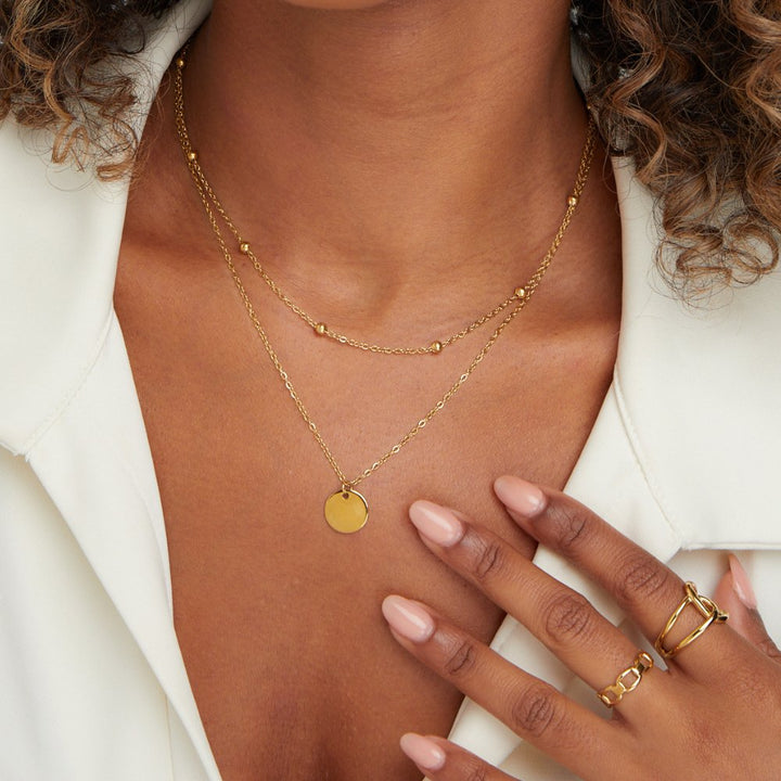 Gold Chain Necklace Eabha with Coin Pendant