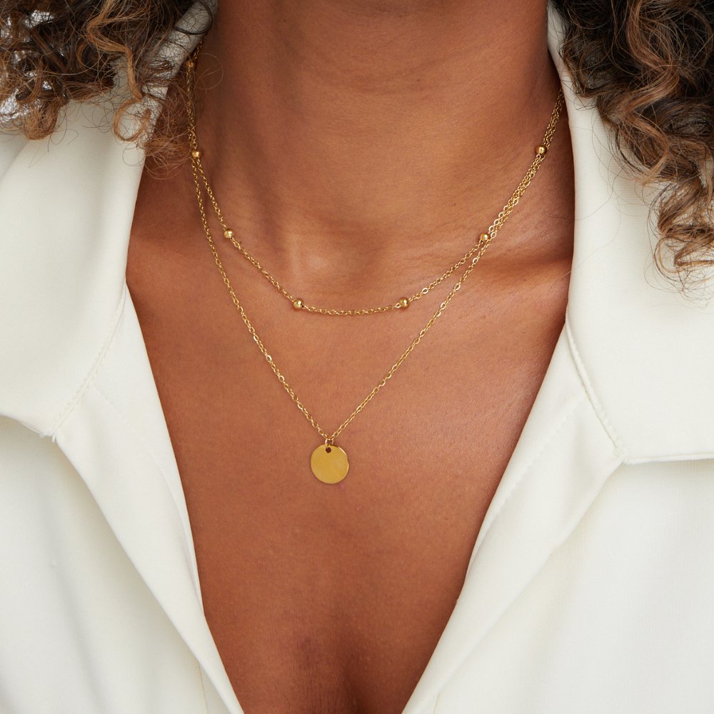 Gold Chain Necklace Eabha with Coin Pendant