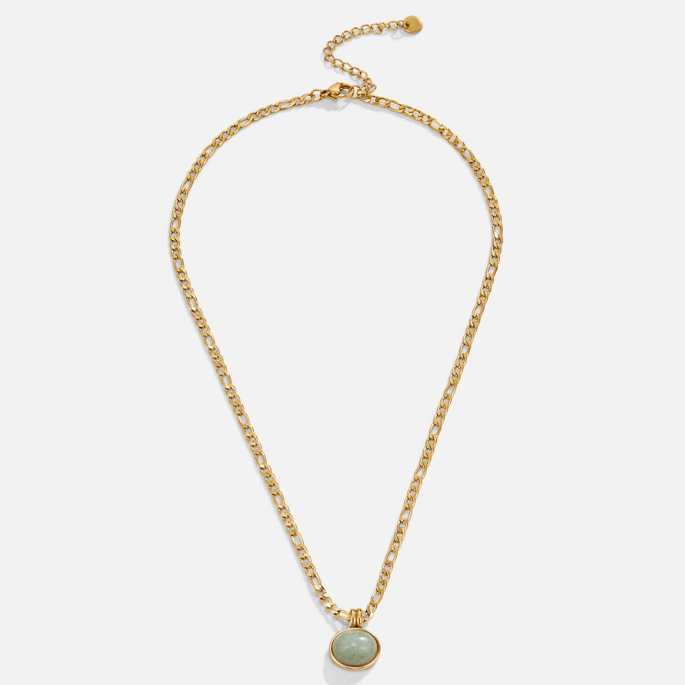Gold Necklace Treasa with Green Amazonite