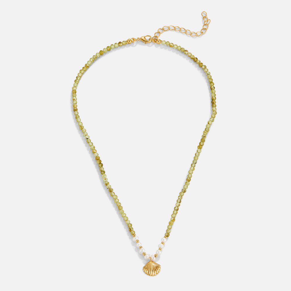 Gold Beaded Necklace Sinéad with Shell Pendant