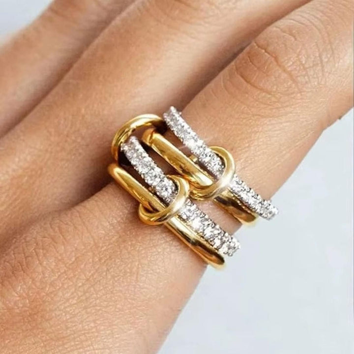Gold &amp; Silver Ring Deirdre with Zirconia