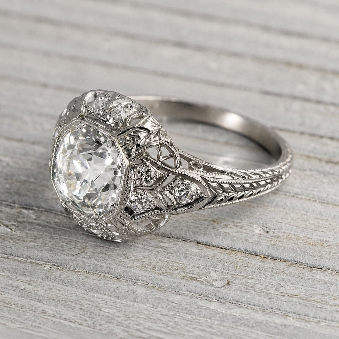White Gold Ring Sorcha with Crystal