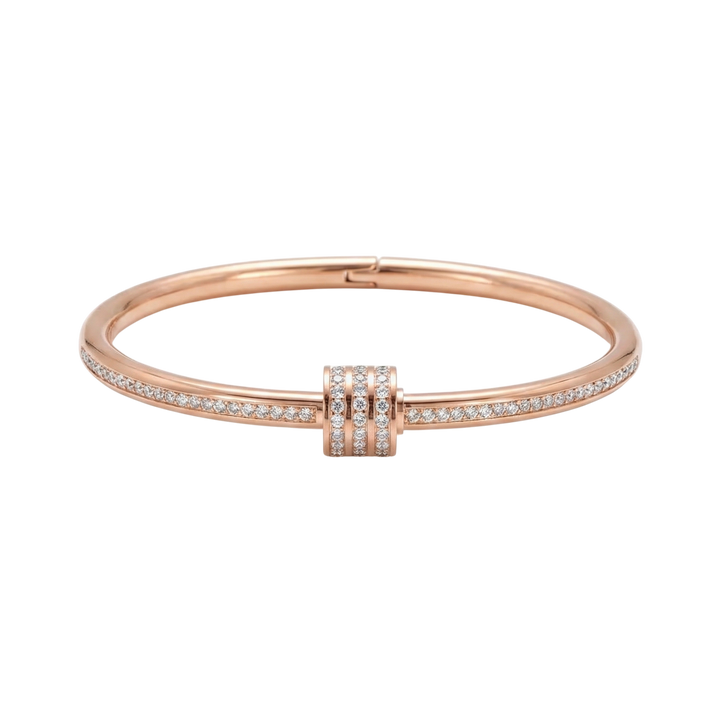 Rose Gold Bangle Aoibhinn with Crystals