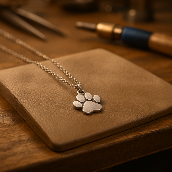 Gold Necklace Méabh with Paw Print