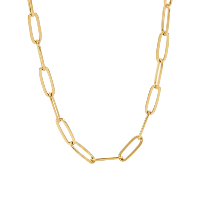 Gold Chain Necklace Muirne with Paperclip Links