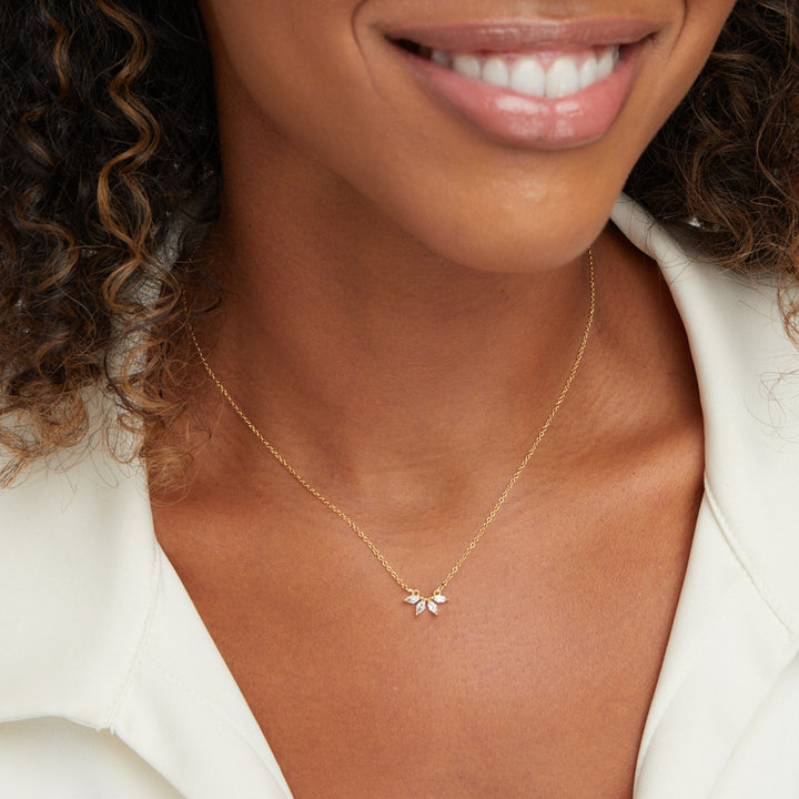 Gold Necklace Éabha with Zirconia