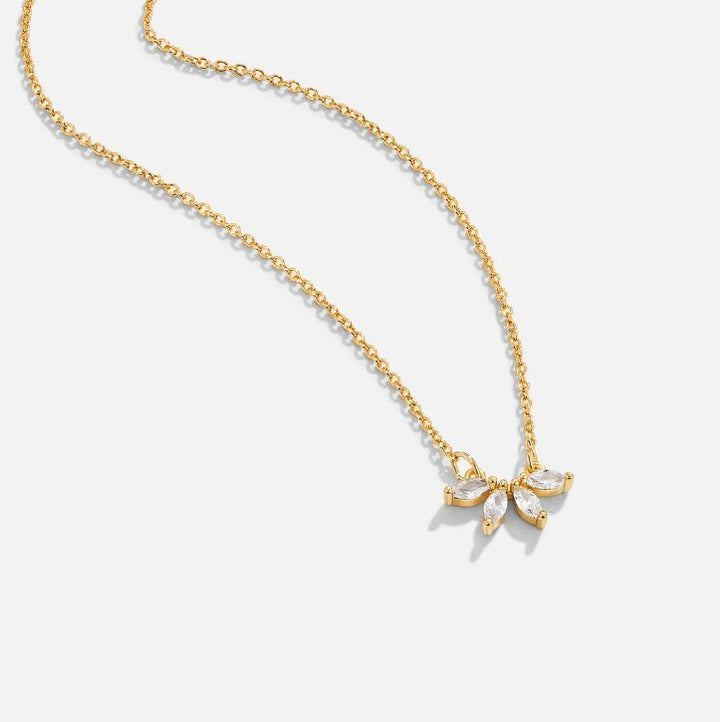 Gold Necklace Méadhbh with Crystal Leaves