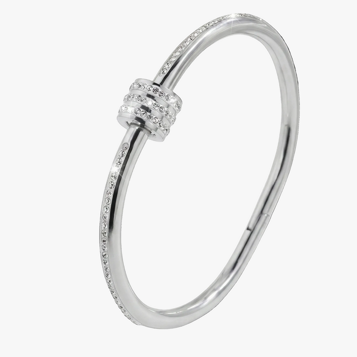 Silver Bangle Muirne with Zirconia